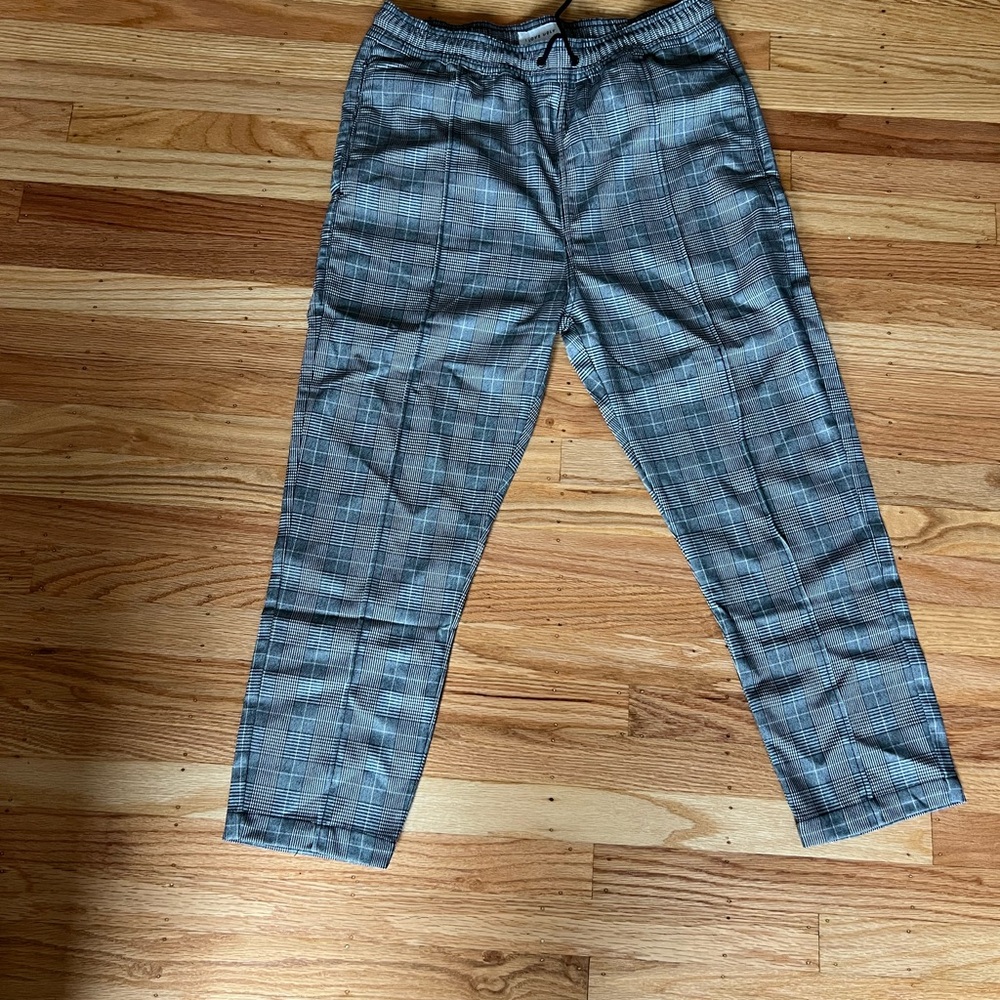 Men's Gray Plaid Pants Kobe